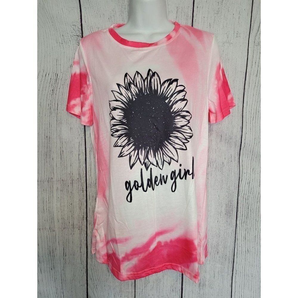 Women's Sunflower Pink Tie Dye Tee Small